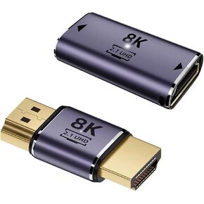 90 Degree 8K HDMI Adapter, Right Angle HDMI Adapter,HDMI Male to Female Extender Connector with 8K@60Hz, 4K@120Hz(Left＆Right＆Up＆Down)