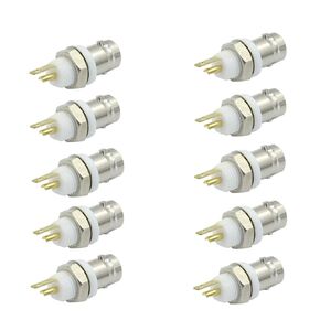 BNC Chassis Panel Mount Socket Female Jack Solder Type Connectors Adapter - (10 Pcs)