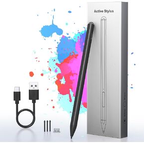 قلم لمس لجهاز Microsoft Surface - ضغط إمالة 4096 + غطاء قلم شاشة تعمل باللمس + عمر بطارية 75 يومًا، قلم عمل لجهاز Surface Pro 9/8/7/6/5/4/3/X، Surface Go 3/Book 4/Book 3/ لاب توب 5 / لاب توب 4/3 / ستوديو 2 in Kuwait