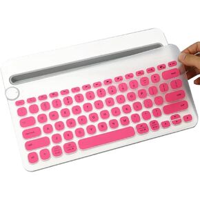Ultra Thin Silicone Keyboard Cover Skin Compatible with Logitech K480 Wireless Multi-Device Keyboard, Logitech K480 Keyboard Accessory (Pink)