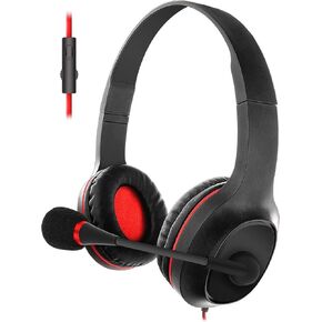 Sentry HPX-GX25RD Stereo Gaming Headset, Red; in-line Volume and On/Off Mic Control; Rotating Omnidirectional Microphone; Adjustable Headband; Comfortable Earpads
