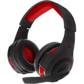 Sentry HPXGX100RD Stereo Gaming Headset, Red; in-line Volumen and Mic On/Off Controls; Rotating Omni-directional Mic; Adjustable Headband; Comfortable Earpads for Long Use