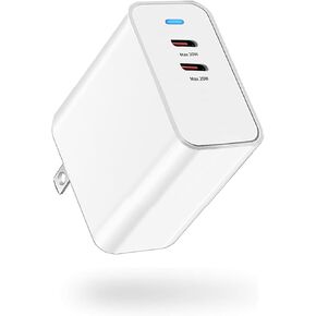 40W Double Port USB C Charger Block Dual C Charger Block USB C Double Charger Block Dual USB C Charger 2 Port USB C Charger Charging Block USB C for Iphone and Ipad Charger