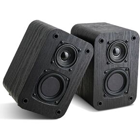 Passive Bookshelf Speakers for Record Player, Stereo Speakers with 4 Inch Woofer and Silk Dome Horn Tweeter for Turntable, Surround Sound System,PC and TV, Wall Mountable.