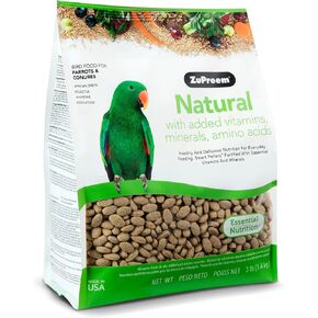 ZuPreem FruitBlend Flavor Pellets Bird Food for Parrots & Conures- Daily Blend for Caiques, African Greys, Senegals, Amazons, Eclectus, Small Cockatoos - 3.5 lb