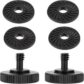 2Packs Thumb Screw Camera Quick Release Adapter with 4 Packs Rubber Washers Tripod Screw with Rubber Pad 1/4 Male to 1/4 Female Thread Thumb Screw L Bracket Mount Thread for Camera Mounting Plate