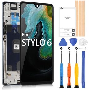 LCD Display for LG Stylo 6 Screen Replacement with Frame Compatible with Q730 2020 Q730AM Q730TTM Q730NM 6.8 inch Touch Digitizer Full Assembly with Repair Tools