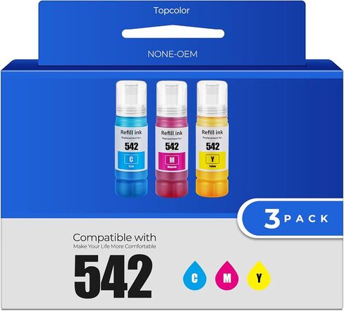 542 Black Ink Refill Bottles ET-5800 ET-5150 ET-5850 ET-5880 Replacement for Epson 542 Ink Refill Bottles Work for EcoTank Pro ET-16600 ET-16650 ET-5170 ET-5180, Workforce ST-C8000 ST-C8090 in Saudi Arabia
