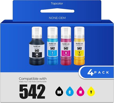 542 Black Ink Refill Bottles ET-5800 ET-5150 ET-5850 ET-5880 Replacement for Epson 542 Ink Refill Bottles Work for EcoTank Pro ET-16600 ET-16650 ET-5170 ET-5180, Workforce ST-C8000 ST-C8090 in Saudi Arabia