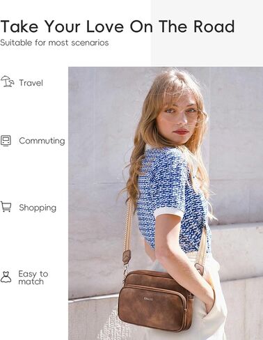 CHOLISS Small Crossbody Bags for Women, Leather Purses Designer Shoulder Handbags w/Adjustable Wide Strap Credit Card Slots in Kuwait