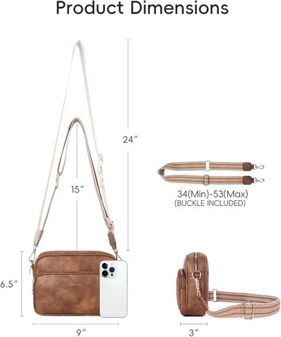 CHOLISS Small Crossbody Bags for Women, Leather Purses Designer Shoulder Handbags w/Adjustable Wide Strap Credit Card Slots in Kuwait