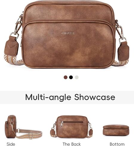 CHOLISS Small Crossbody Bags for Women, Leather Purses Designer Shoulder Handbags w/Adjustable Wide Strap Credit Card Slots in Kuwait