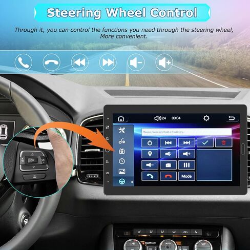 NHOPEEW Single Din Touchscreen Radio with Carplay and Android Auto - 10.1 Inch Detachable Screen Car Stereo - Mirror Link/EQ Audio/SWC/Bluetooth/FM + 12 LEDs Backup Camera & MIC in Saudi Arabia