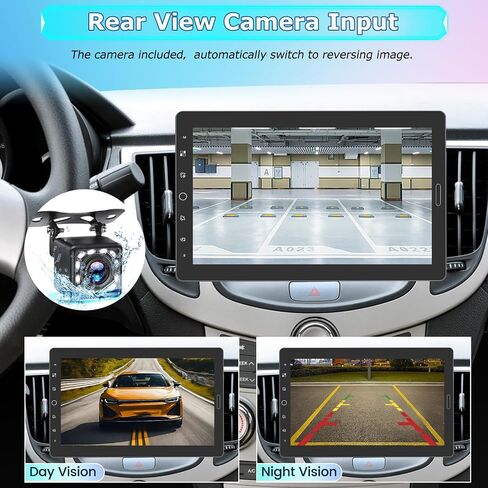 NHOPEEW Single Din Touchscreen Radio with Carplay and Android Auto - 10.1 Inch Detachable Screen Car Stereo - Mirror Link/EQ Audio/SWC/Bluetooth/FM + 12 LEDs Backup Camera & MIC in Saudi Arabia