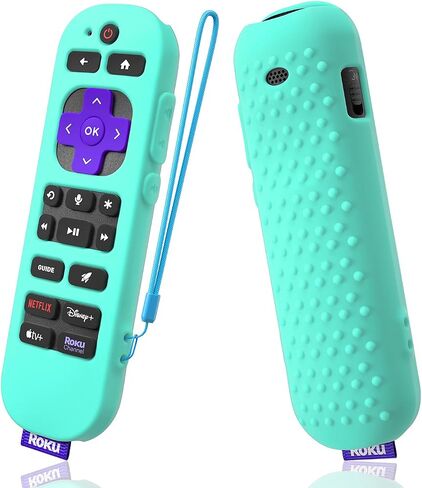Silicone Cover for Roku Voice Remote Pro 2nd Ed. Roku Remote Control RCB1R Protective Silicone Case Sleeve Shockproof Skin for Roku Remote with Lanyard (Mint) in Saudi Arabia