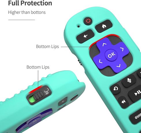 Silicone Cover for Roku Voice Remote Pro 2nd Ed. Roku Remote Control RCB1R Protective Silicone Case Sleeve Shockproof Skin for Roku Remote with Lanyard (Mint) in Saudi Arabia