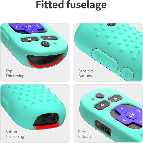 Silicone Cover for Roku Voice Remote Pro 2nd Ed. Roku Remote Control RCB1R Protective Silicone Case Sleeve Shockproof Skin for Roku Remote with Lanyard (Mint) in Saudi Arabia