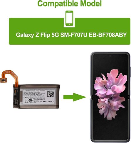 بطارية بديلة متوافقة مع هاتف Samsung Galaxy Z Flip 5G SM-F707U EB-BF708ABY مع مجموعة الأدوات in Saudi Arabia