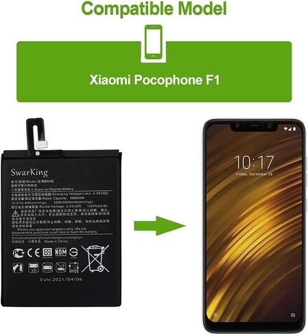 Replacement Battery Compatible with BM4E Xiaomi Pocophone F1 M1805E10A, Poco F1 with Toolkit in Saudi Arabia