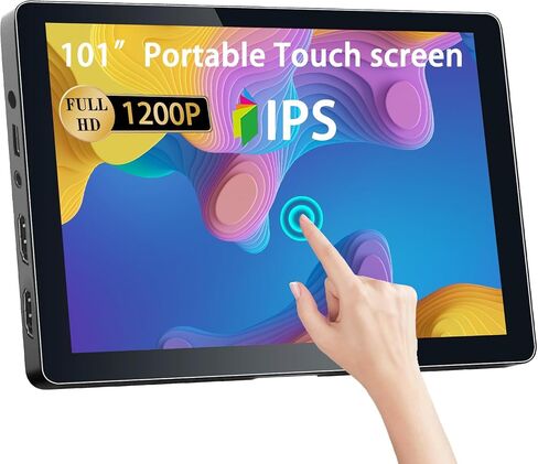 10.1Inch Touchscreens Small Mini Portable Monitor with Built-in Speakers and Tripod1920x120016:10 HD 60Hz IPS Panel HDMI，Compatible with PS4/PS5/XBOX/Switch/Raspberry Pi in Saudi Arabia
