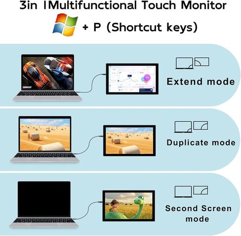 10.1Inch Touchscreens Small Mini Portable Monitor with Built-in Speakers and Tripod1920x120016:10 HD 60Hz IPS Panel HDMI，Compatible with PS4/PS5/XBOX/Switch/Raspberry Pi in Saudi Arabia