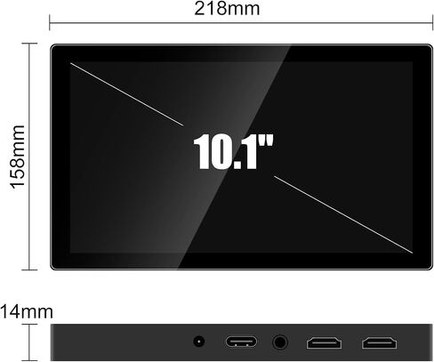 10.1Inch Touchscreens Small Mini Portable Monitor with Built-in Speakers and Tripod1920x120016:10 HD 60Hz IPS Panel HDMI，Compatible with PS4/PS5/XBOX/Switch/Raspberry Pi in Saudi Arabia