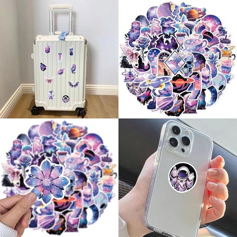 Goth Stickers 50 Pcs Fantasy Stickers Purple Sticker Packs Aesthetic Art Stickers for Water Bottles Aesthetic Galaxy Stickers Vaporwave Stickers Waterproof in Saudi Arabia