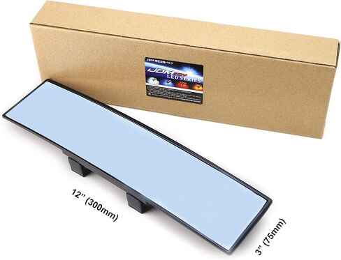 iJDMTOY Universal Fit JDM 300mm 12 بوصة مشبك منحني عريض على مرآة الرؤية الخلفية متوافق مع سيارة SUV Van Truck، إلخ in Saudi Arabia