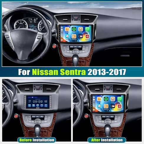 [8 Core 4G+64G] ستيريو سيارة Android 13 لسيارة Nissan Sentra 2013-2017 مع Apple Carplay Android Auto، وراديو سيارة بشاشة لمس 9 بوصات مع WiFi، ونظام تحديد المواقع العالمي (GPS)، وبلوتوث، وFM/RDS، وSWC+كاميرا احتياطية in Saudi Arabia