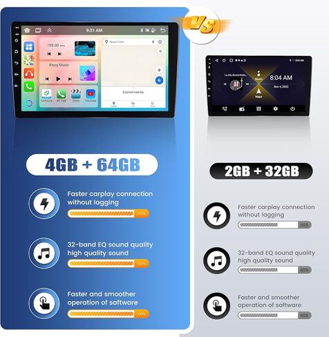 [8 Core 4G+64G] ستيريو سيارة Android 13 لسيارة Nissan Sentra 2013-2017 مع Apple Carplay Android Auto، وراديو سيارة بشاشة لمس 9 بوصات مع WiFi، ونظام تحديد المواقع العالمي (GPS)، وبلوتوث، وFM/RDS، وSWC+كاميرا احتياطية in Saudi Arabia