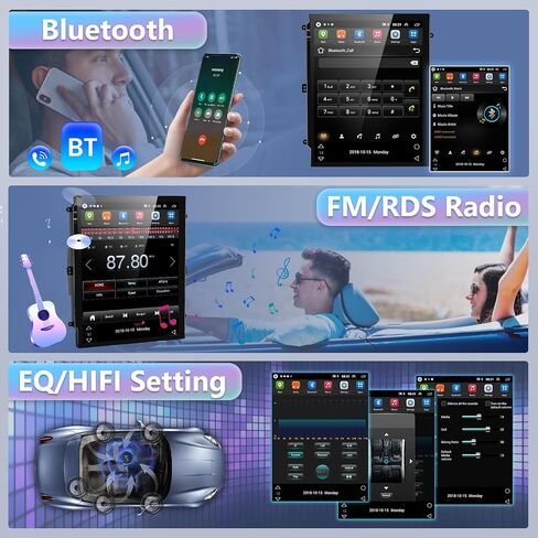 Podofo【Upgrade 2+64G】 Wireless Carplay Android Auto Car Stereo for Chevrolet/GMC/Buick 2007-2012,10.1" IPS Touchscreen Car Radio Receiver with Bluetooth/GPS/Mirror Link/SWC/WiFi+MIC+AHD Backup Camera in Saudi Arabia
