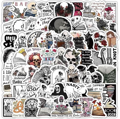 102 PCS Dark Romance Stickers Pack,Skull Bookish Reading Booktok Stickers for Adult Romance Book Themed Waterproof Decals for Kindle Laptop Gifts for Book Lover in Saudi Arabia