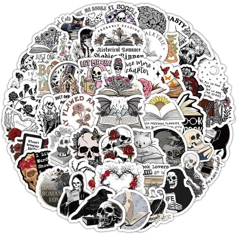 102 PCS Dark Romance Stickers Pack,Skull Bookish Reading Booktok Stickers for Adult Romance Book Themed Waterproof Decals for Kindle Laptop Gifts for Book Lover in Saudi Arabia