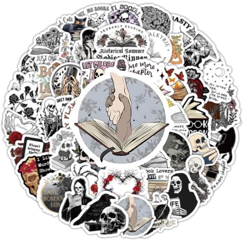 102 PCS Dark Romance Stickers Pack,Skull Bookish Reading Booktok Stickers for Adult Romance Book Themed Waterproof Decals for Kindle Laptop Gifts for Book Lover in Saudi Arabia