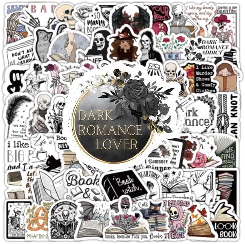 102 PCS Dark Romance Stickers Pack,Skull Bookish Reading Booktok Stickers for Adult Romance Book Themed Waterproof Decals for Kindle Laptop Gifts for Book Lover in Saudi Arabia