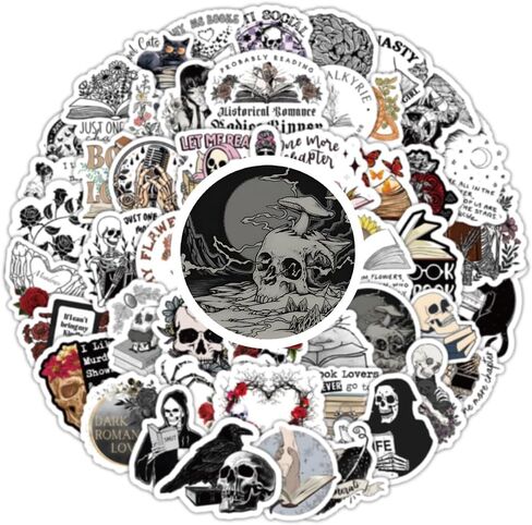 102 PCS Dark Romance Stickers Pack,Skull Bookish Reading Booktok Stickers for Adult Romance Book Themed Waterproof Decals for Kindle Laptop Gifts for Book Lover in Saudi Arabia