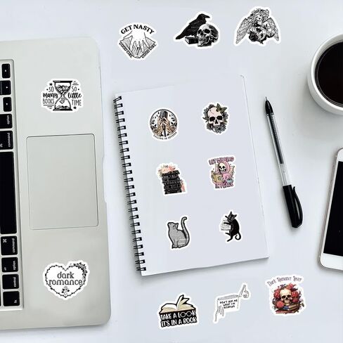 102 PCS Dark Romance Stickers Pack,Skull Bookish Reading Booktok Stickers for Adult Romance Book Themed Waterproof Decals for Kindle Laptop Gifts for Book Lover in Saudi Arabia