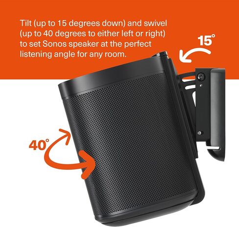 Speaker Wall Mount for Sonos One, SL & Play:1 - Black- Pair in Saudi Arabia