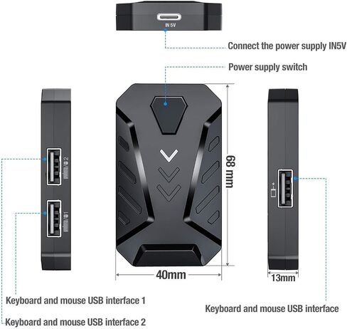 Yoidesu Gaming Keyboard Mouse Converter Adapter for Android, No Delay, Adjustable Stand, Charging While Playing Games (Mix Pro comes standard) in Saudi Arabia