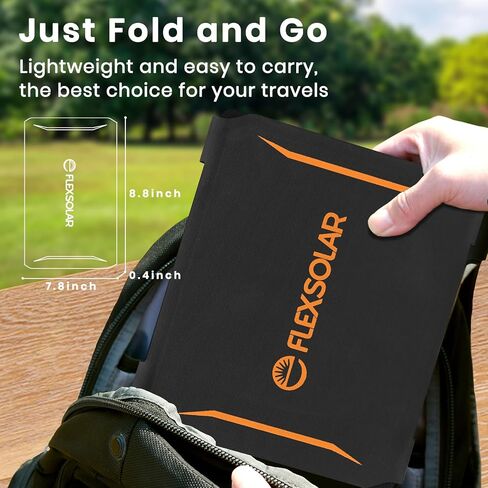 FlexSolar 40W USB Foldable Solar Panel Chargers 18W USB-A USB-C Portable Power Emergency ETFE Monocrystalline Small Panels IP67 Waterproof Camping Hiking Backpacking for Phones Power Banks Tablets in Saudi Arabia
