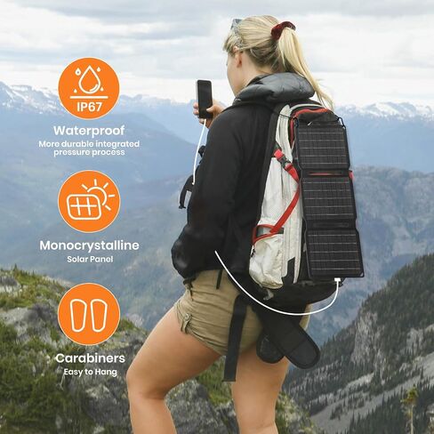FlexSolar 40W USB Foldable Solar Panel Chargers 18W USB-A USB-C Portable Power Emergency ETFE Monocrystalline Small Panels IP67 Waterproof Camping Hiking Backpacking for Phones Power Banks Tablets in Saudi Arabia