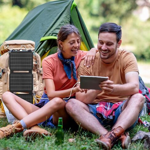 FlexSolar 40W USB Foldable Solar Panel Chargers 18W USB-A USB-C Portable Power Emergency ETFE Monocrystalline Small Panels IP67 Waterproof Camping Hiking Backpacking for Phones Power Banks Tablets in Saudi Arabia