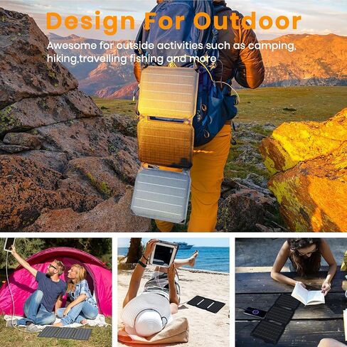 FlexSolar 40W USB Foldable Solar Panel Chargers 18W USB-A USB-C Portable Power Emergency ETFE Monocrystalline Small Panels IP67 Waterproof Camping Hiking Backpacking for Phones Power Banks Tablets in Saudi Arabia