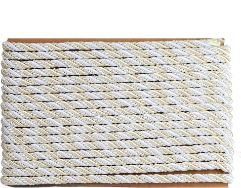 10 ياردة 3/8 بوصة (1 سم) حبل حبل ملتوي من النايلون الملتوي سلسلة خيط لديكور المنزل، وصناعة الحرف اليدوية وصياغة الأزياء (مزيج بيج #552) in Kuwait