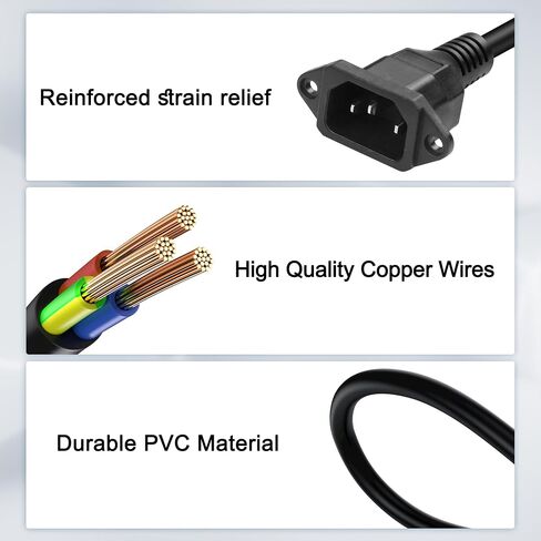 MEIRIYFA 90 درجة C13 إلى C14 كابل محول قابس الطاقة، الزاوية اليمنى IEC 320 C13 3 دبوس أنثى إلى C14 3 دبوس ذكر جدار جبل PDU سلك تمديد لأجهزة الكمبيوتر المكتبية، شاشات الإضاءة - 40 سم in Saudi Arabia