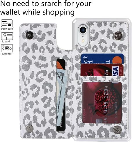 Cavor for iPhone Xr Case with Card Holder,iPhone Xr Wallet Case for Women,Phone Case iPhone Xr Case with Strap,Crossbody Lanyard and Wristlet,Leather Zipper Pocket Case-Cream in Saudi Arabia