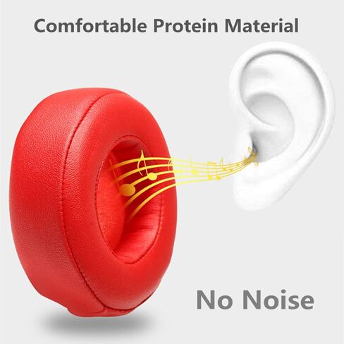 وسائد أذن بديلة من Pro Headphones متوافقة مع سماعات Monster Beats من Dr Dre Pro Detox فوق الأذن (أحمر) in Saudi Arabia