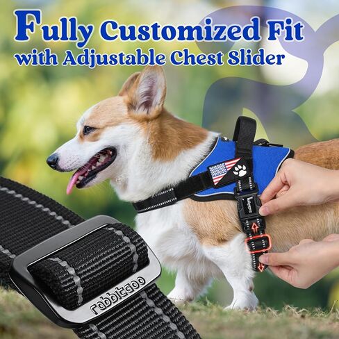 rabbitgoo Dog Harness Small Sized, Adjustable Service Dog Vest with Soft Handle & Molle, Reflective No Pull Pet Harness with Breathable Mesh, Easy Walk Pet Vest, Red, S in Saudi Arabia