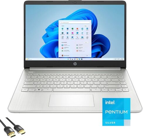 HP Laptop for Business & Students, 14" HD Anti-Glare Display, Pentium N5030 (Up to 3.1 GHz), 8GB RAM, 512GB SSD, Long Battery Life, Webcam, BT, USB-C, HDMI, SD Card Reader, PDG HDMI Cable, Win 11 Pro in Saudi Arabia