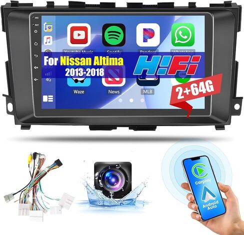 Roinvou 8 Cores 6+128G Android Car Radio for Nissan Altima 2013-2018, 9" Touch Screen Carplay Android Auto with 32EQ Bluetooth WiFi GPS Navigation Mirror Link Backup Camera in Saudi Arabia